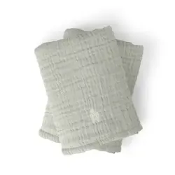 Sebra Skötbädd - 2-pack - Muslin - Mist Green