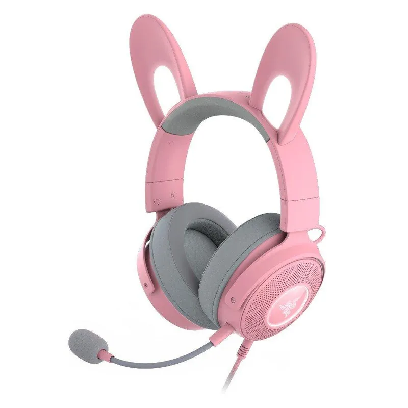 Razer Kraken Kitty Edition V2 Pro trådbundet RGB-headset med utbytbara öron, rosa