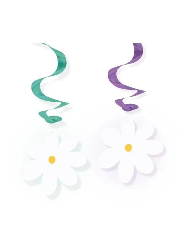 Swirls Daisies - 4-pack