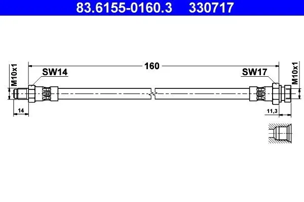 ATE 83.6155-0160.3 Bromsslang