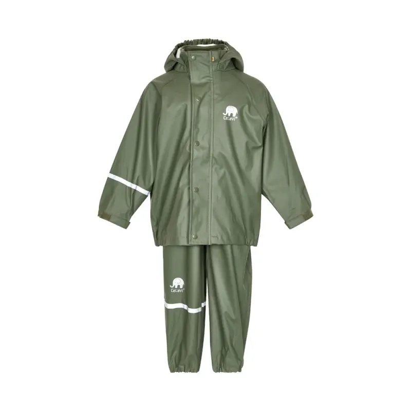 CeLaVi Regnkläder - PU - Militärgrön (#3661)