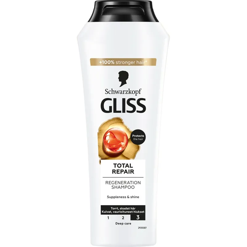 Schwarzkopf Gliss Regeneration Shampoo Total Repair for Dry Hair & Damaged Hair – 250 ml