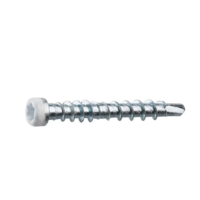Grabber LTX28VITC Listskruv med bits 3,3 x 28 mm, 100-pack Vit