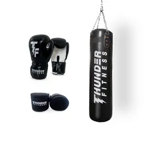 Boxningssäck 25 kg & Boxhandskar & Boxlindor Set (#0786)
