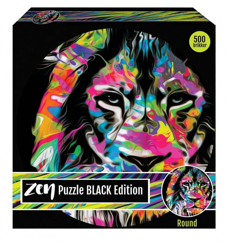 Zen Black Edition Runt Pussel – Lejon 500 bitar