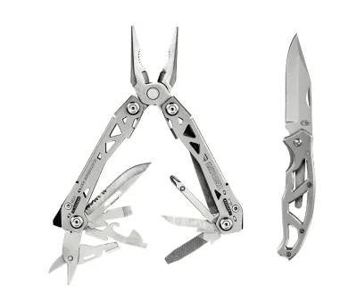 Gerber Suspension NXT & Mini Paraframe w-Gift T, multiverktyg och kniv, silver