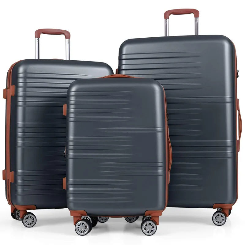3-delat hårt bagageset med TSA-lås och snurrhjul