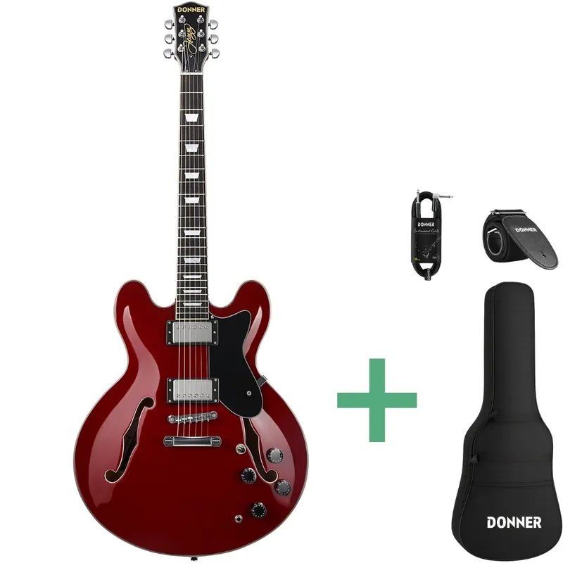 Donner DJP-1000R elgitarr röd