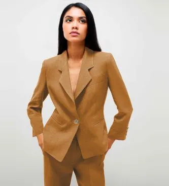 Marella för kvinnor. 2513041062200 Blazer Biella brun (42), Casual, Lino
