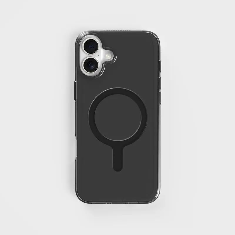 Tinted-Obsidian Black Clear Phone Case with MagSafe & Free Cable, iPhone 16 Plus
