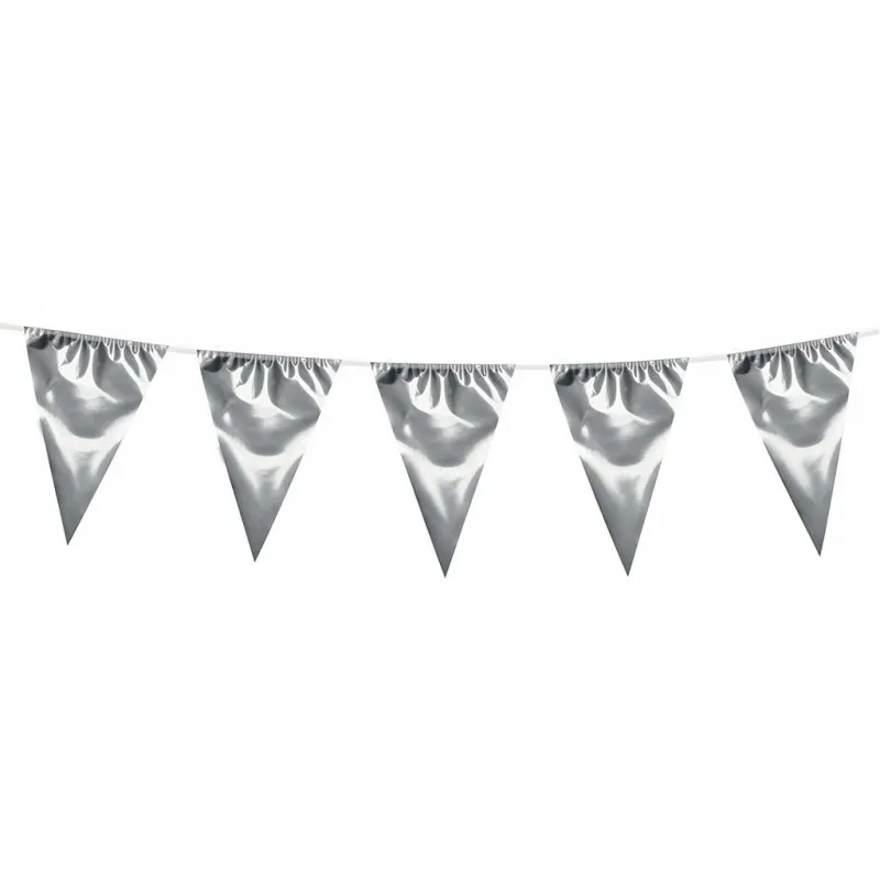 Flaggirlang 10 meter - silverfärgad vimpelgirlang