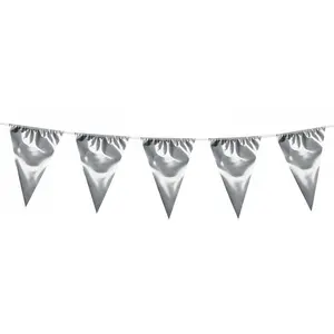 Flaggirlang 10 meter - silverfärgad vimpelgirlang