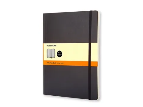 Moleskine klassisk notatbok soft XL linjert sort