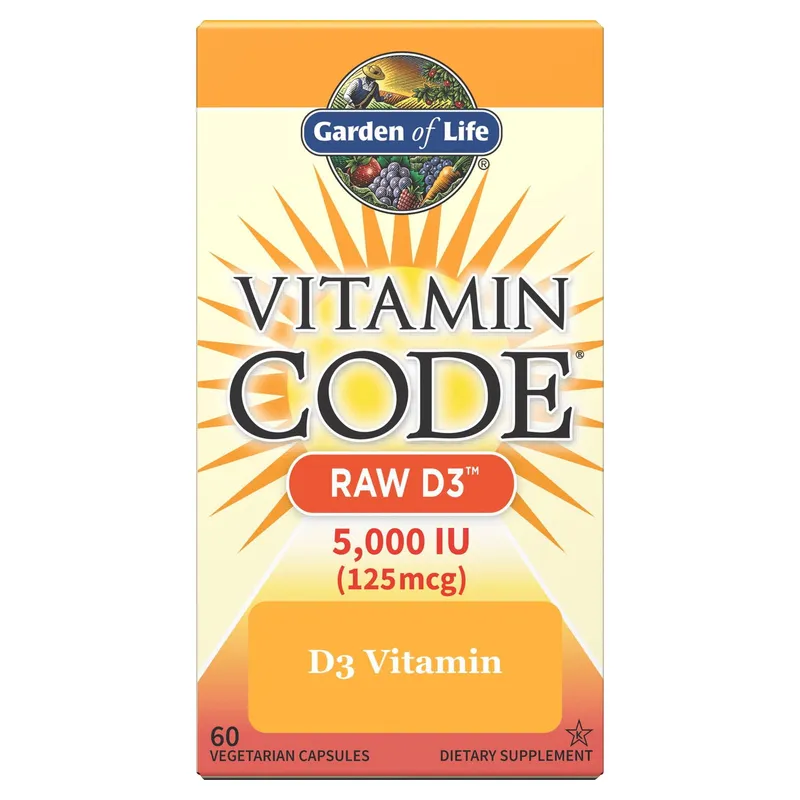 Garden of Life - Vitamin Code Raw D3, 5000 IE - 60 vegetabiliska kapslar