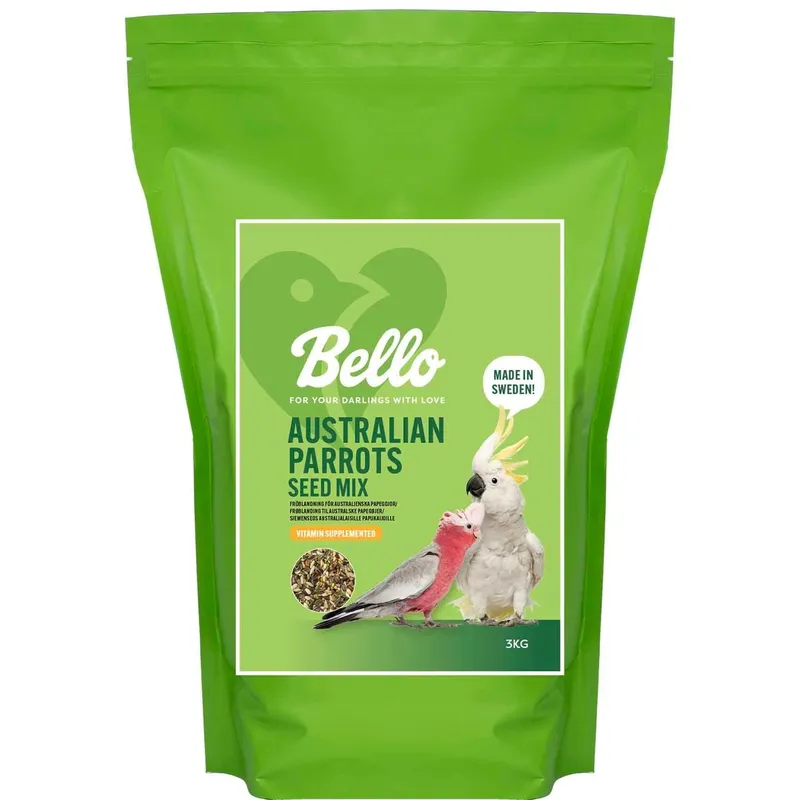 Bello Australian Parrot Seed Mix Fågelmat till Australisk Papegoja 3 kg