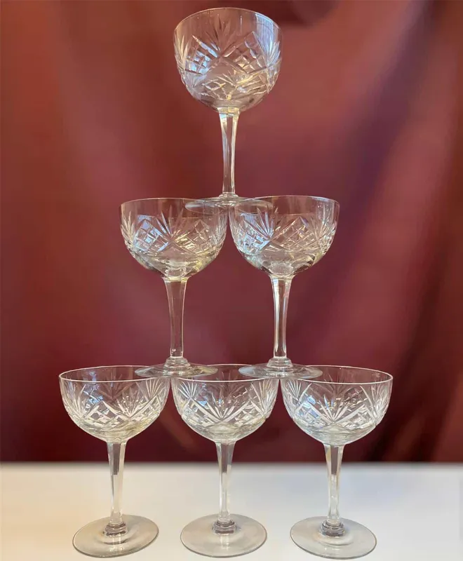 Kosta boda – Helga – 6 st Champagne / Coupe glas Design Fritz Kallenberg
