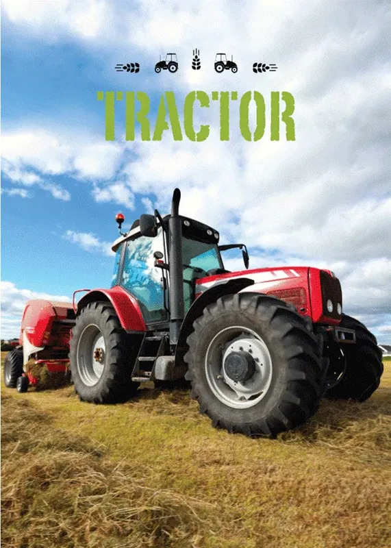 Röd traktor - Fleecefilt Pläd 100x140cm