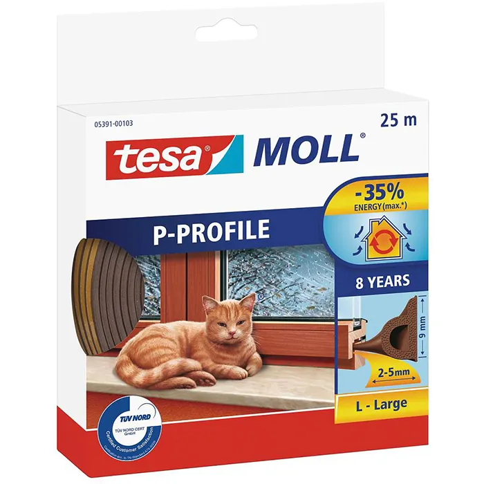 TÄTNINGSLIST P-EPDM 5391 TESA BRUN 25MX9MX5,5MM | Beijerbygg Byggmaterial