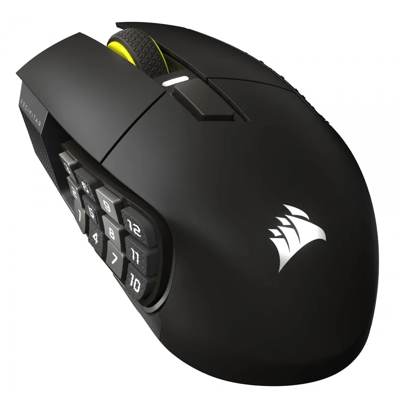 Corsair Scimitar Elite Wireless SE MMO - Gun metal - Gamingmus - Optic - 16 knappar - Svart