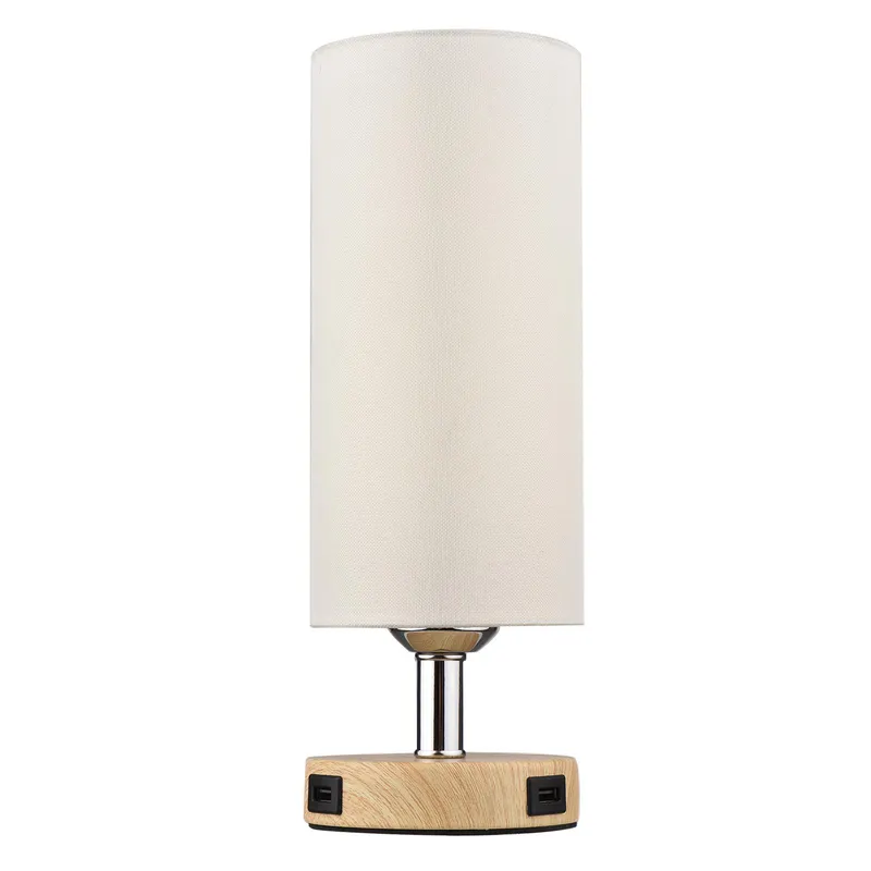 Touch Control bordslampa Sängbordslampa med E26 LED-lampa Varmvitt ljus Modern bordslampa US Plug beige
