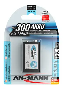 Ansmann 5035453 Batteri laddningsbart, E-Block/8,4 V, 9V, NiMH