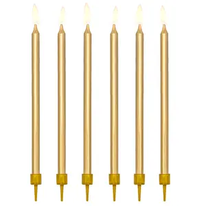 Tårtljus höga | 12-pack | Guld