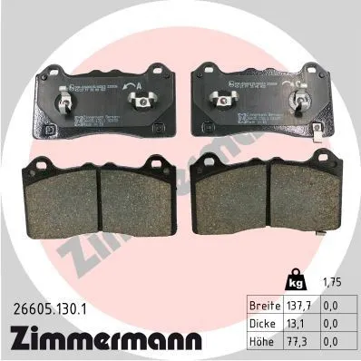 Bromsbelägg ZIMMERMANN 26605.130.1