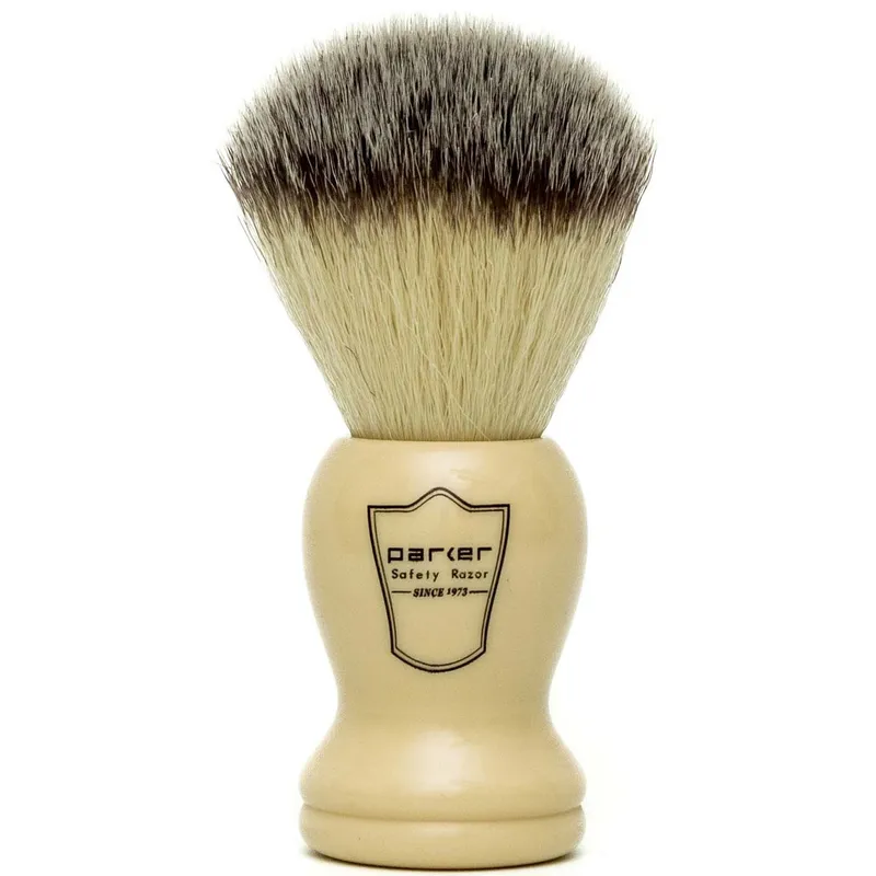 Parker Shaving Ivory Handle Synthetic Bristle Shave Brush