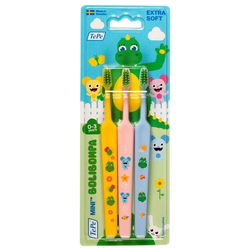 TePe Mini Bolibompa Extra Soft Tandborste 3 st