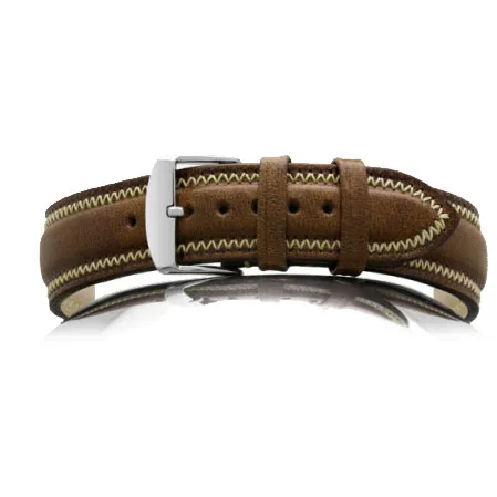 MONTANA Pull up Cowhide, Nubuck lining Rawsilk Stiching, Brown - 20 mm