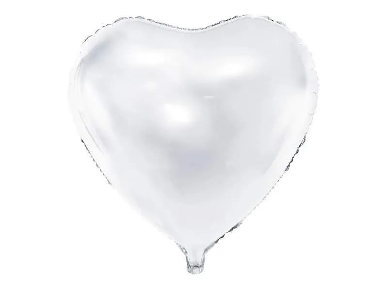 Vit hjärta folieballong 45 cm – Dekoration