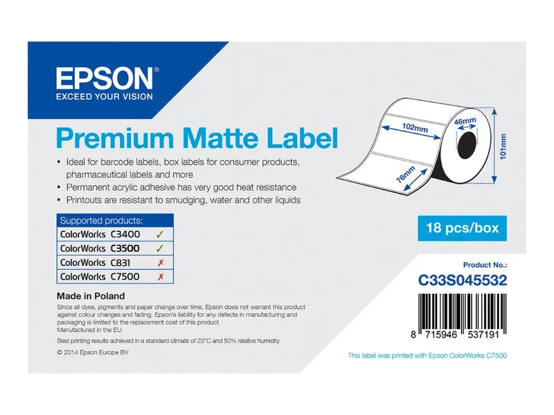 Epson Premium 102 x 76 mm 440 label(s)