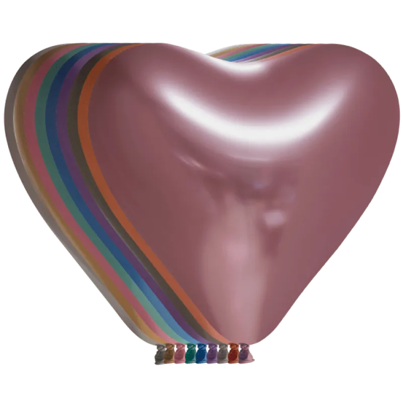 Ballonger Chrome Hjärtan Flerfärgade 6-pack