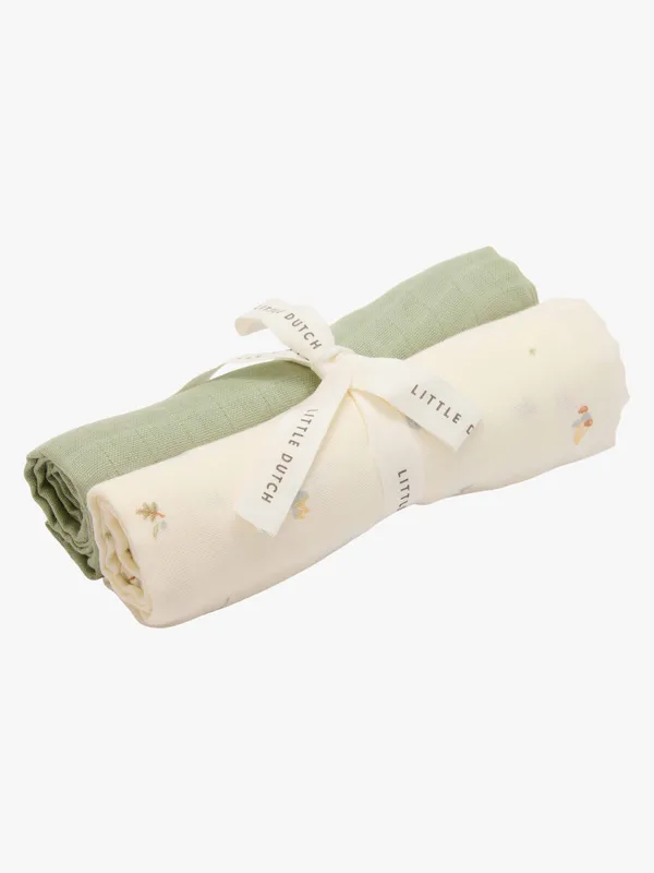 Little Dutch Forest Treasures & Sage Muslinfiltar 2-Pack, Vit