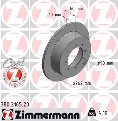 Bromsskiva ZIMMERMANN 380.2165.20
