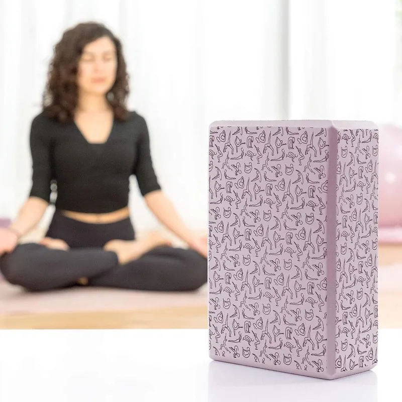 Ergonomiskt Yogablock EVA Skum - Rosa/Svart, Halkfritt