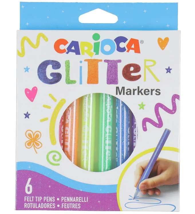 Carioca Tuschpennor – 6 st. – Glitter