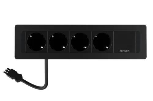 Deltaco OFFICE – Power Strip – recessed GST18 cable in GST18 end cap out