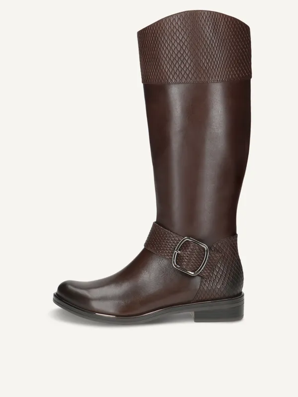 CAPRICE Boots, brown, made of Leather with Block heel, Size 40.5