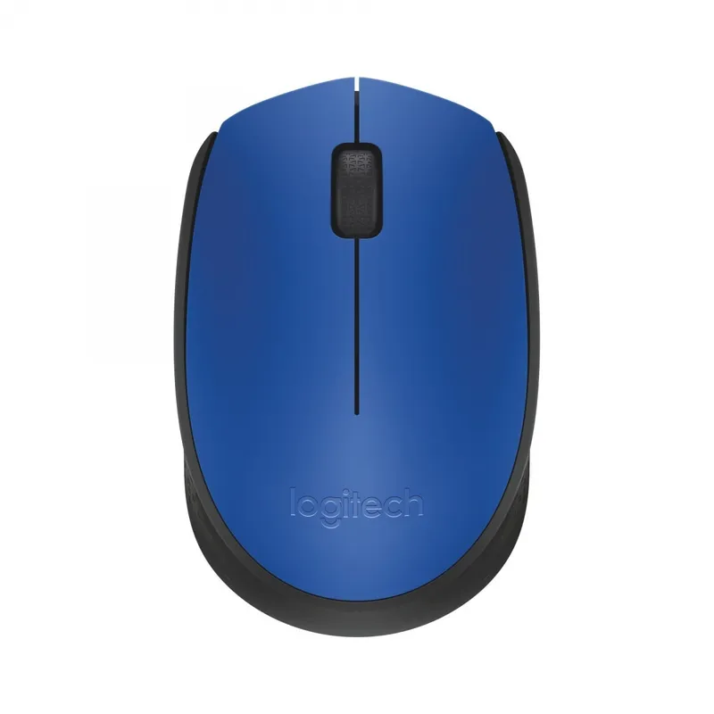 Logitech M171 – Mus – höger- och vänsterhänta – trådlös – 2.4 GHz – trådlös USB-mottagare – svart, blå