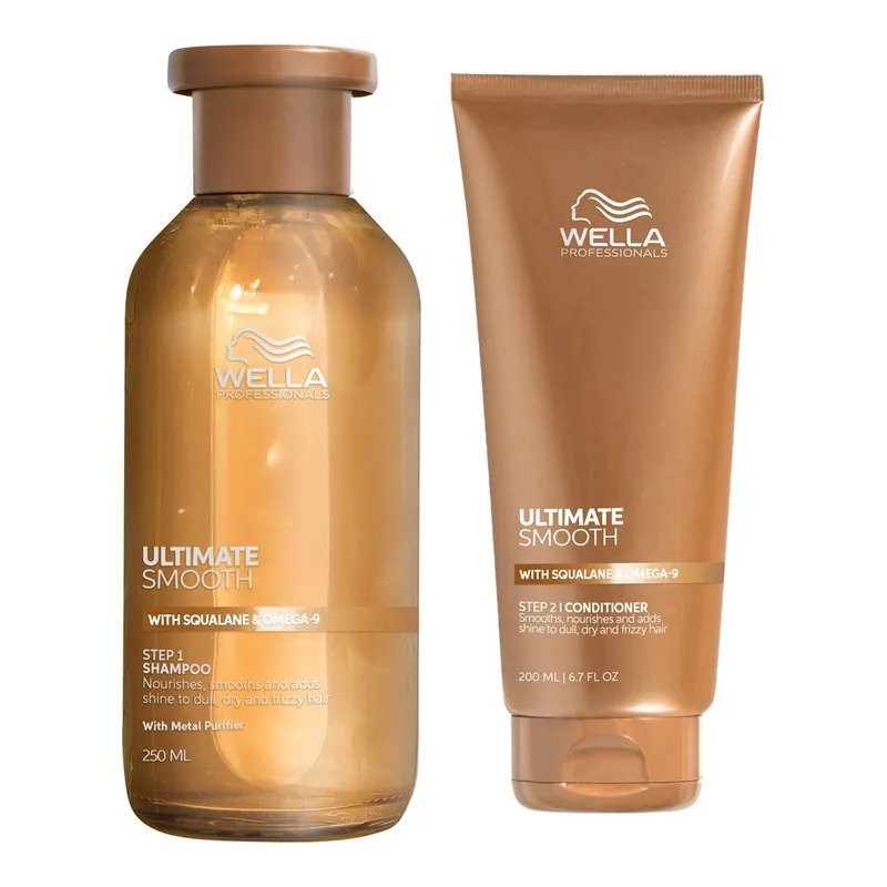 Wella Professionals Ultimate Smooth Haircare Ritual Shampoo 250ml, Conditioner 200ml, Mask 150ml, Oil Serum 30ml – 630 ml