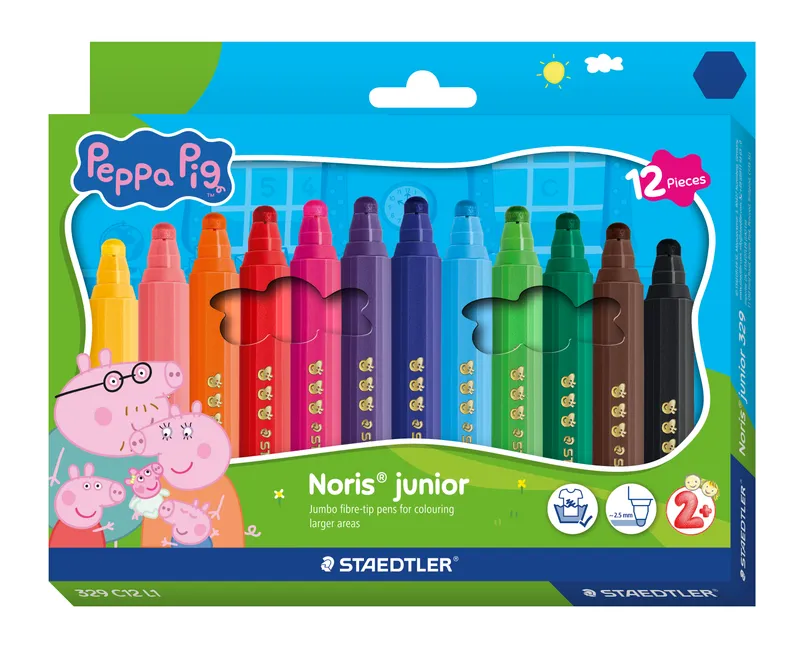 Greta Gris Jumbo Tusch 12 Blandade Färger Staedtler
