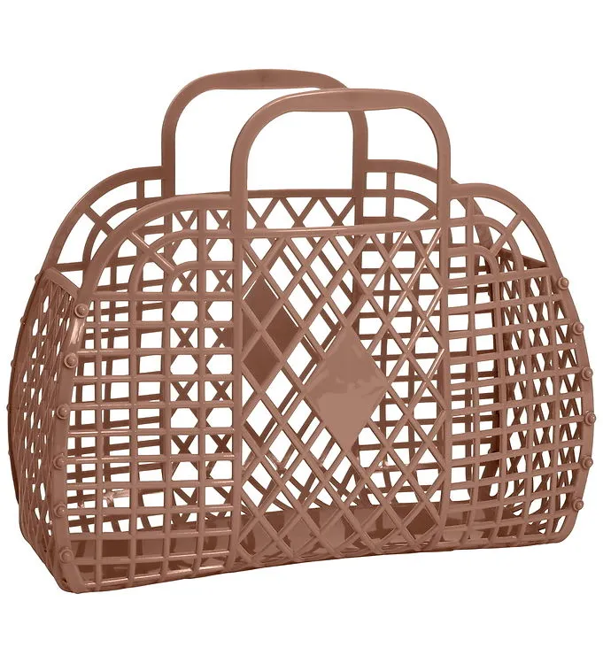 Sun Jellies Stor Fällbar Korg - Retro - 35x30x14 cm - Mocha