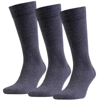 Amanda Christensen Strumpor 3P True Combed Cotton Sock Antracit Strl 35/38