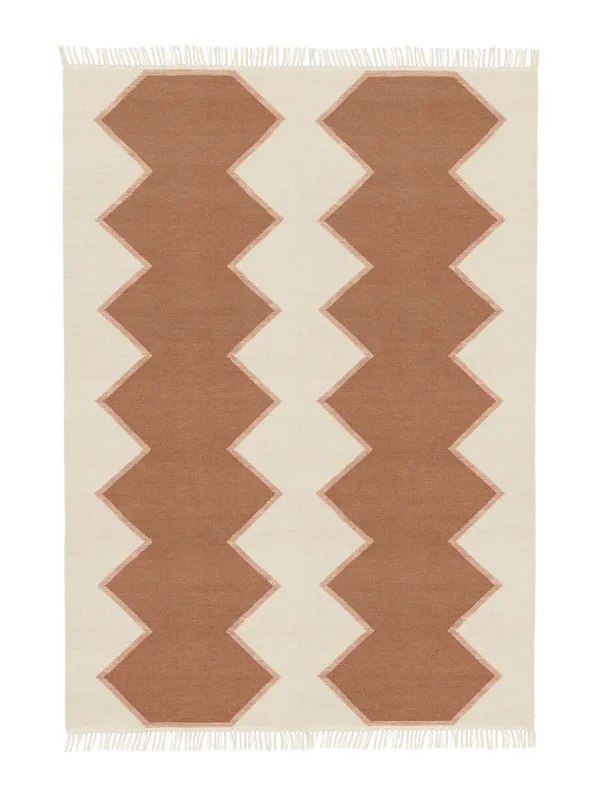 Dakota Matta – Naturvit / Roströd 160×230