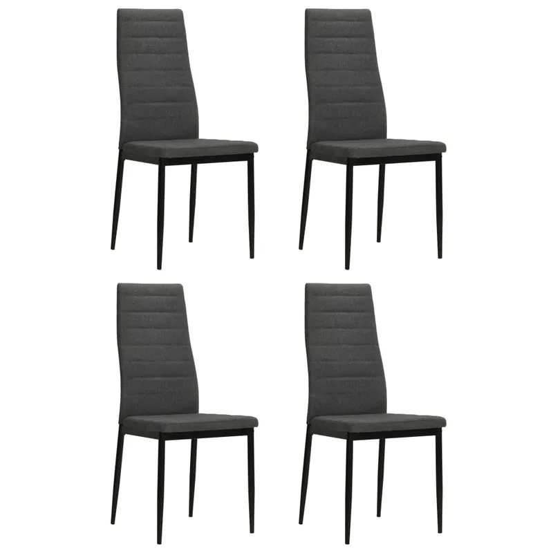 vidaXL Matstolar 4 st mörkgrå tyg (#3473)