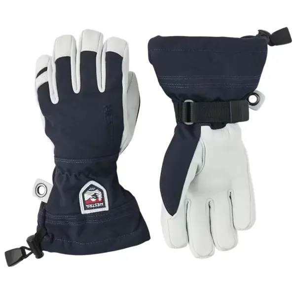 Hestra Army Leather Heli JR Ski Handskar, Marin, 3