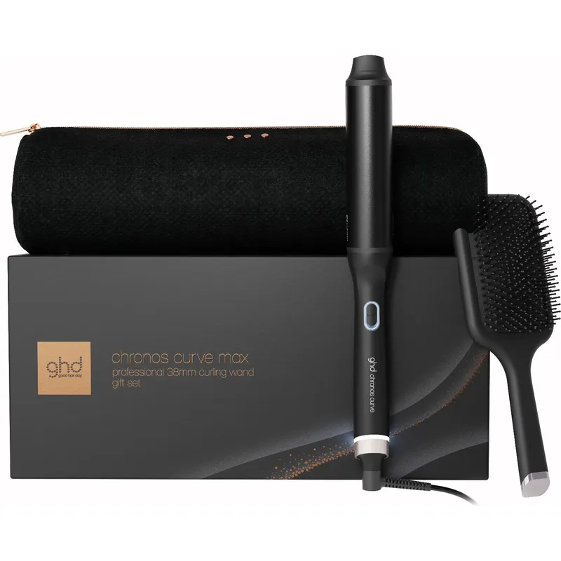 ghd Cashmere Collection Chronos Curve Max Wand 38mm Barrel Festive Gift Set in Black