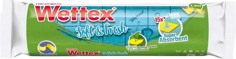 Wettex soft & fresh 1,5m rulle lime/blå 1 styck