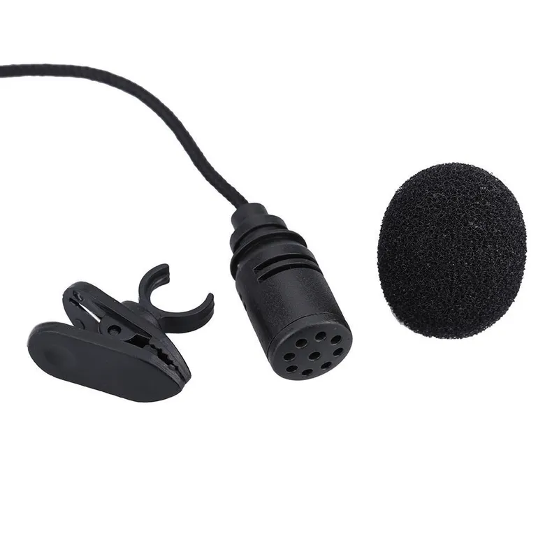 Mini Portable Clip-on Lapel Lavalier Handsfree 3,5 mm Jack Kondensator Mikrofon Mic för dator PC svart